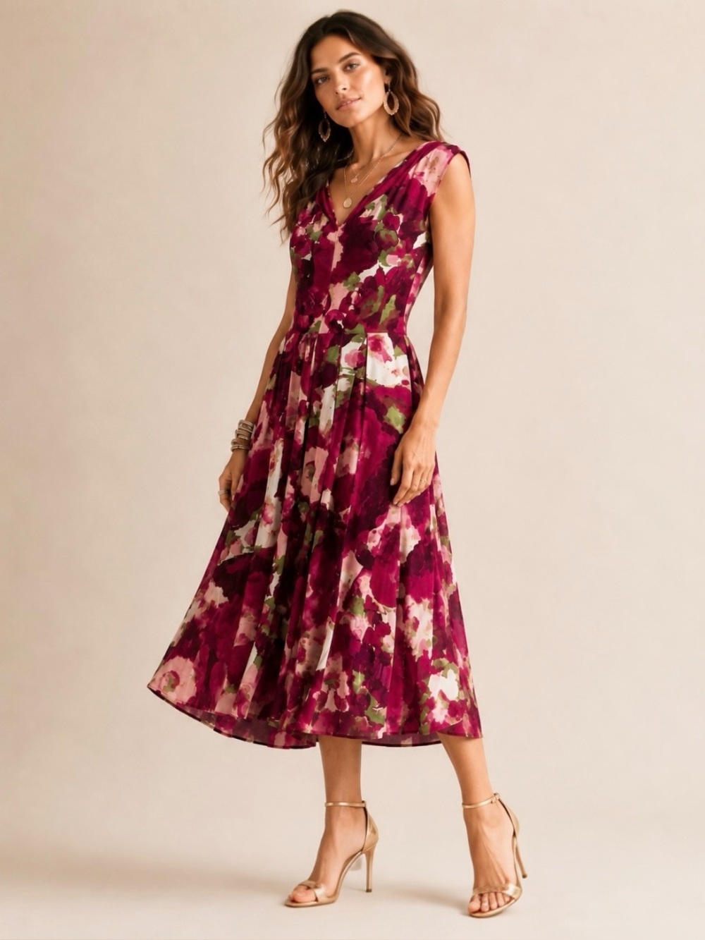 $109 Emily & Finn Women’s Bohemian Cottage Core Summer Peony Lined Midi Dress